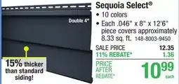 Menards Sequoia Select offer