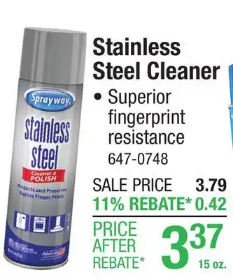 Menards Sprayway Stainless Steel Cleaner (Silicone Based) - 15 oz offer