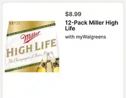 Walgreens 12-Pack Miller High Life offer