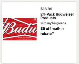 Walgreens 24-Pack Budweiser Products offer