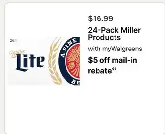 Walgreens 24-Pack Miller Products offer