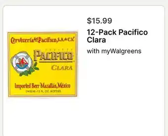 Walgreens 12-Pack Pacifico Clara offer