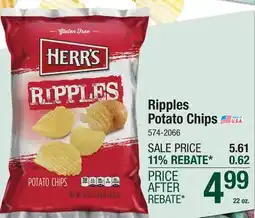 Menards Herr's Ripple Chips - 22 oz offer