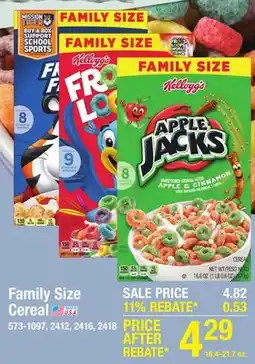 Menards Kellogg's Family Size Frosted Flakes Cereal - 24 oz offer