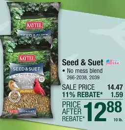 Menards KAYTEE Seed & Suet No Mess Blueberry Wild Bird Food Seed Blend - 10 lbs offer