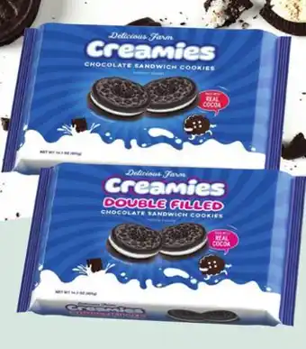 Menards Delicious Farm Creamies Chocolate Sandwich Cookies - 14.3 oz offer