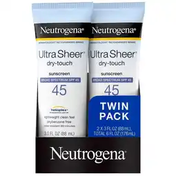 Walgreens Ultra Sheer Dry-Touch SPF 45 Sunscreen Lotion offer