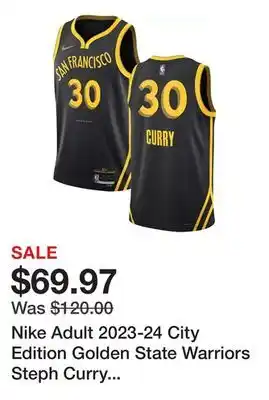 Dick's Sporting Goods Nike Adult 2023-24 City Edition Golden State Warriors Steph Curry #30 Jersey offer