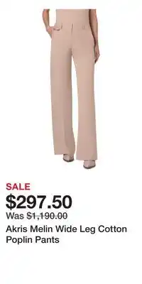 Nordstrom Akris Melin Wide Leg Cotton Poplin Pants offer