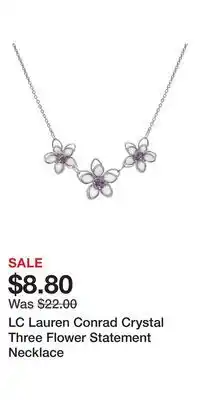 Kohl's LC Lauren Conrad Crystal Three Flower Statement Necklace offer