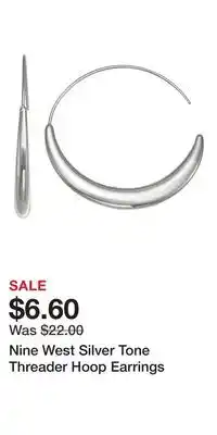 Kohl's Nine West Silver Tone Threader Hoop Earrings offer