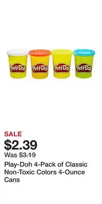 Kohl's Play-Doh 4-Pack of Classic Non-Toxic Colors 4-Ounce Cans offer