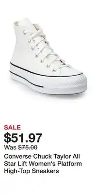 Kohl's Converse Chuck Taylor All Star Lift Women's Platform High-Top Sneakers offer