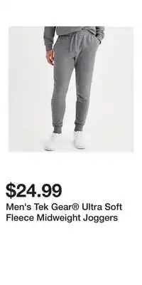 Kohl's Men's Tek Gear Ultra Soft Fleece Midweight Joggers offer