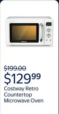 Walmart Costway 0.9Cu.ft. Retro Countertop Compact Microwave Oven 900W 8 Cooking Settings White offer