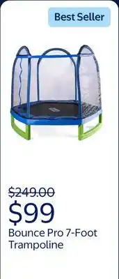 Walmart Bounce Pro 7-Foot My First Trampoline Hexagon (Ages 3-10) for Kids, Blue/Green offer