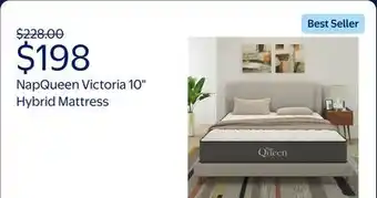 Walmart NapQueen Victoria 10 Cooling Gel Hybrid Mattress offer