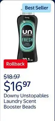 Walmart Downy Unstopables Laundry Scent Booster Beads, Fresh Scent offer