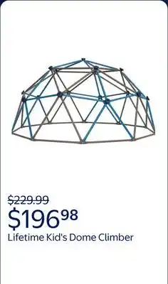 Walmart Lifetime Kid's Outdoor 4.5 ft. H x 9 ft. W Dome Climber, Blue and Brown (90939) offer