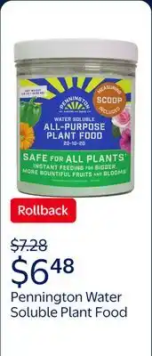 Walmart Pennington All Purpose Water Soluble Plant Food, 20-10-20 Fertilizer offer