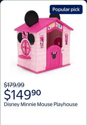 Walmart Disney Minnie Mouse Plastic Indoor,Outdoor Playhouse with Easy Assembly offer