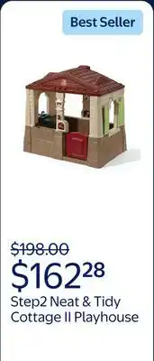 Walmart Step2 Neat & Tidy Cottage II Brown Playhouse Plastic Kids Outdoor Toy offer