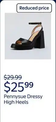 Walmart Pennysue Dressy High Heels Black Chunky Block Platform Heel Sandals For Women 8M offer