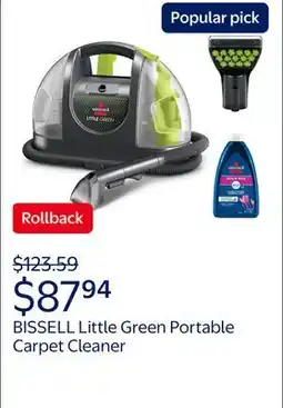 Walmart BISSELL Little Green Portable Carpet Cleaner 3369 offer