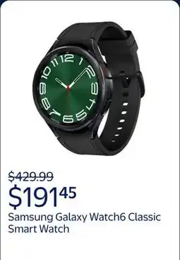 Walmart Samsung Galaxy Watch6 Classic Smart Watch, 47mm, Large, Bluetooth, Black offer