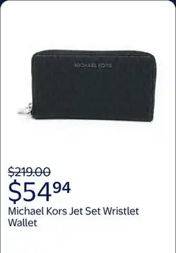 Walmart Michael Kors Jet Set Removable Wristlet Women's Continental Wallet, Black Signature offer