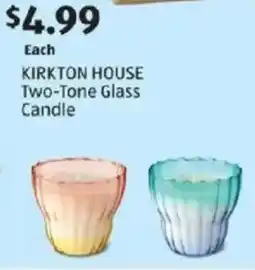 Aldi KIRKTON HOUSE Two-Tone Glass Candle offer