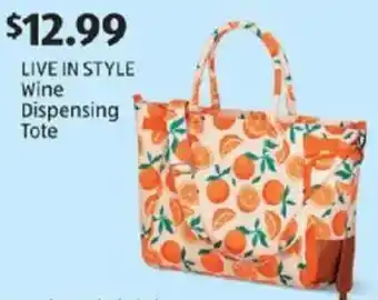 Aldi LIVE IN STYLE Wine Dispensing Tote offer