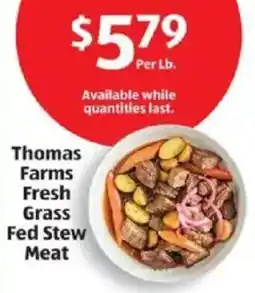 Aldi Thomas Farms Fresh Grass Fed Stew Meat offer