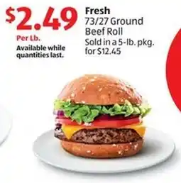 Aldi Fresh 73/27 Ground Beef Roll offer