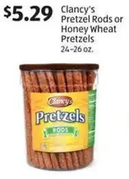 Aldi Clancy's Pretzel Rods or Honey Wheat Pretzels offer