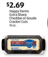 Aldi Happy Farms Extra Sharp Cheddar or Gouda Cracker Cuts offer