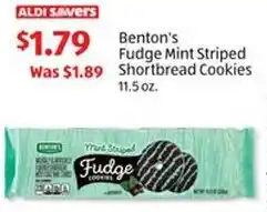 Aldi Benton's Fudge Mint Striped Shortbread Cookies offer