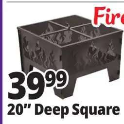 Ocean State Job Lot Outdoor Living Accents Square Fire Pit with Wild Fire Cutout Design 20 offer