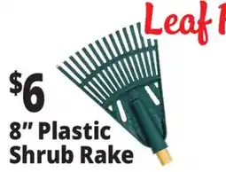 Ocean State Job Lot 8 Plastic Shrub Rake with Wooden Handle offer