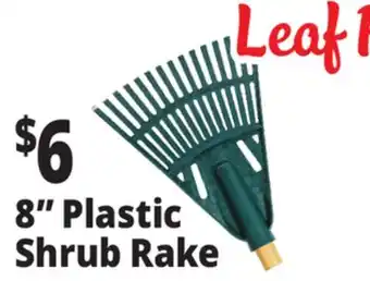 Ocean State Job Lot 8 Plastic Shrub Rake with Wooden Handle offer