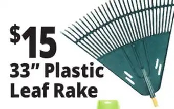 Ocean State Job Lot 33 Plastic Leaf Rake with Foam Grip Handle offer