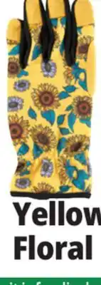 Ocean State Job Lot Garden Grove Women's Cushioned Palm Synthetic Leather Yellow Floral Garden Glove offer