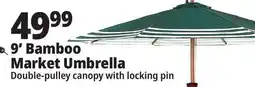 Ocean State Job Lot 9' Bamboo Market Umbrella Striped offer