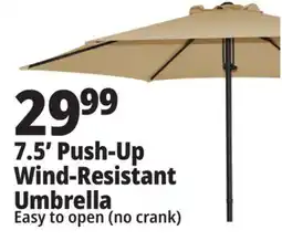 Ocean State Job Lot 7.5' Wind Resistant Steel Patio Umbrella with Push Lift offer