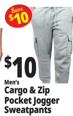 Ocean State Job Lot Men's Cargo & Zip Pocket Jogger Sweatpants offer