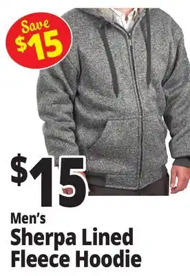 Ocean State Job Lot Men's Sherpa Lined Fleece Hoodie offer