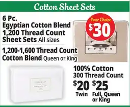 Ocean State Job Lot 6 Pc. Egyptian Cotton Blend 1,200 Thread Count Sheet Sets offer