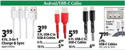 Ocean State Job Lot Android/USB-C Cables offer