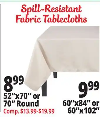 Ocean State Job Lot Spill-Resistant Fabric Tablecloths offer