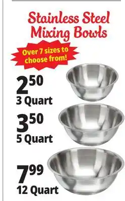 Ocean State Job Lot Stainless Steel Mixing Bowls offer